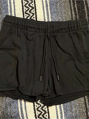 Black Women's Drawstring Lounge Shorts